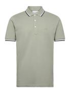 Polo Pique W. Contrast Piping Green Lindbergh