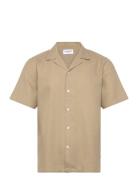 Solid Dobby Cotton Shirt S/S Beige Lindbergh