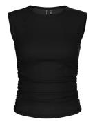 Pcmadison Sl Ruching Top Jrs Noos Bc Black Pieces