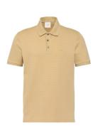 Ss Tonal Stripe Polo Beige Calvin Klein