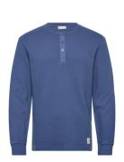 Washed Waffle Henley Blue GANT