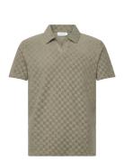 Checkered Towel V-Neck Polo S/S Green Lindbergh