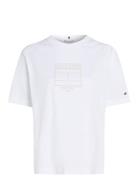 Mdrn Outline Flag C-Nk Tee White Tommy Hilfiger