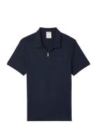 Ss Slim Supima Zip Polo Navy Calvin Klein