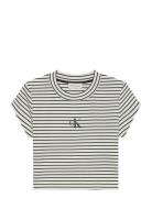 Striped Monologo Baby Rib Tee Black Calvin Klein Jeans