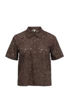 Objbianca S/S Lo Polo Top Noos Brown Object