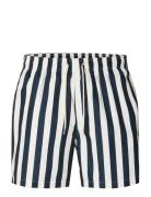 Slhdane-Aop Swimshorts Navy Selected