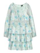 Vmsmilla Ls Short Layer Dress Wvn Blue Vero Moda