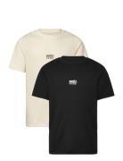 Jcobreeze Back Print Tee Ss 2Pk Mp Jnr Black Jack & J S
