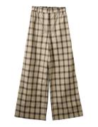 Reinesw Check Wide Leg Trousers Beige Sofie Schnoor