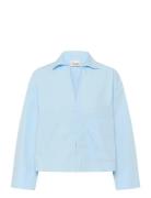 Mwsunna Boxy Short Shirt Blue My Essential Wardrobe