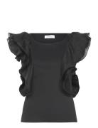 Top With Ruffle Sleeves Black Coster Copenhagen