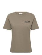 Tee With Heart Embroidery Khaki Coster Copenhagen