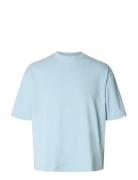 Slhrelaxaspen Interlock Ss O-Neck Tee Blue Selected