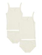 Rib Jersey 2-Pack Strap Tops Cream Copenhagen Colors