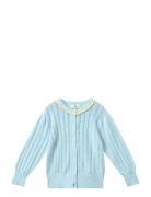 Knitted Pointelle Cardigan Blue Copenhagen Colors