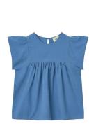 Blouse W. Contrast Piping Blue Copenhagen Colors