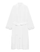 Cotton Robe With Lace White Mango