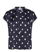 Jacqueline Dot Top Navy Newhouse