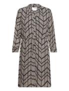 Slfdamina 7/8 Aop Dress B Noos Black Selected