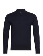 Man Half Zip Navy Davida Cashmere
