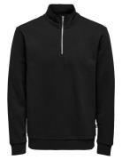 Onsceres Half Zip Sweat Noos Black ONLY & SONS