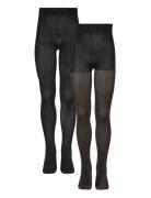 2-Pack Tights Glitter/Solid Noos Black The New