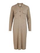 Objnoelle Polo Knit Dress Beige Object