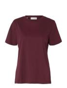 Slwmyessential Ss O-Neck Tee Noos Burgundy Selected