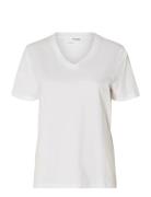 Slwessential Ss V-Neck Tee Noos White Selected