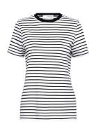 Slfmyessential Ss Stripe O-Neck Tee Black Selected
