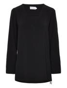 Structure Twill Ls Tunic Top Black Calvin Klein