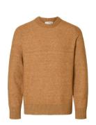Slmrai Ls Knit Crew Neck Noos Beige Selected