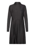 Slfalana Ls Short Satin Dress B Black Selected
