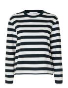 Slwessential Ls Striped Boxy Tee Noos Patterned Selected
