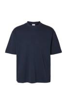 Slmlooseoscar Ss O-Neck Tee Noos Navy Selected