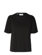 Slwpenelope 2/4 Ruffle Tee Noos Black Selected