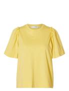 Slwpenelope 2/4 Ruffle Tee Noos Yellow Selected
