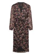 Knot Print Dress Black Mango