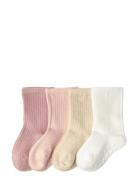 Sock 4P Rib Solid Patterned Lindex