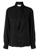 Slfcassia Ls Scarf Shirt B Black Selected