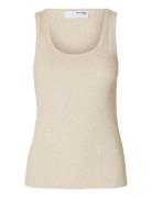 Slwanna U-Neck Tank Top Noos Cream Selected