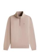 Tjm Reg Fleece 1/4Zip Mock Neck Beige Tommy Jeans