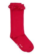 Knee Sock W. Lace Red Minymo