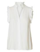 Slwviva Sl Sun Ruffle Top Noos White Selected