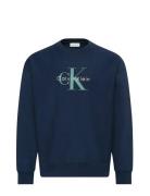 Ls Premium Terry Monologo Cn Swt Navy Calvin Klein Jeans