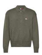 Tjm Rlx Tnl Badge Fz Sweat Khaki Tommy Jeans