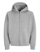 Jcocover Scuba Sweat Zip Hood Sn Grey Jack & J S
