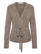 Slfgabella Ls Knit Belt Cardigan Beige Selected