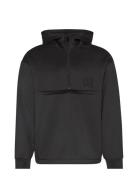 Heavy Tricot Qtr Zip Anorak Hood Black Calvin Klein